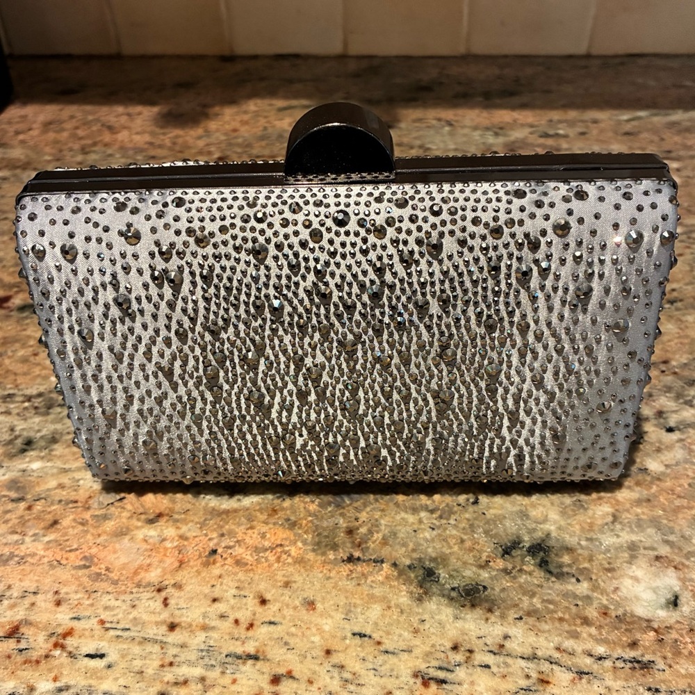 Silver Rhinestone Clutch by Ninety Union